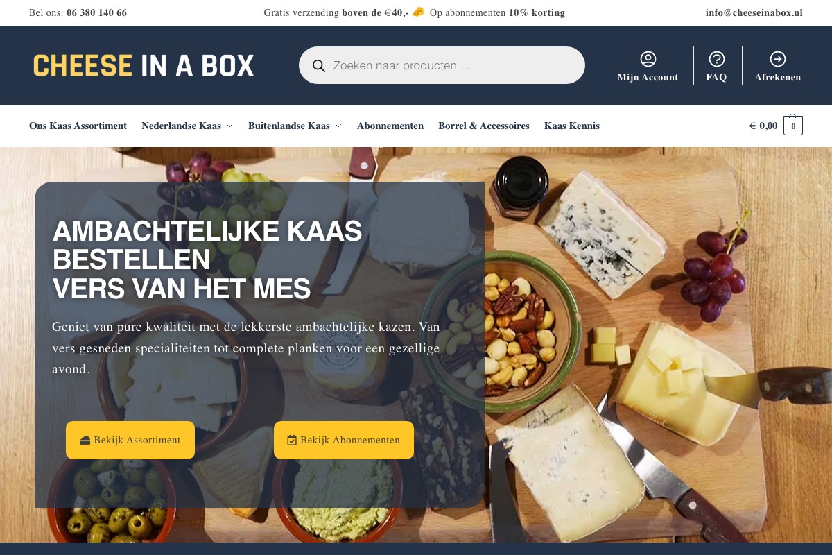 Cheese In A Box webshop