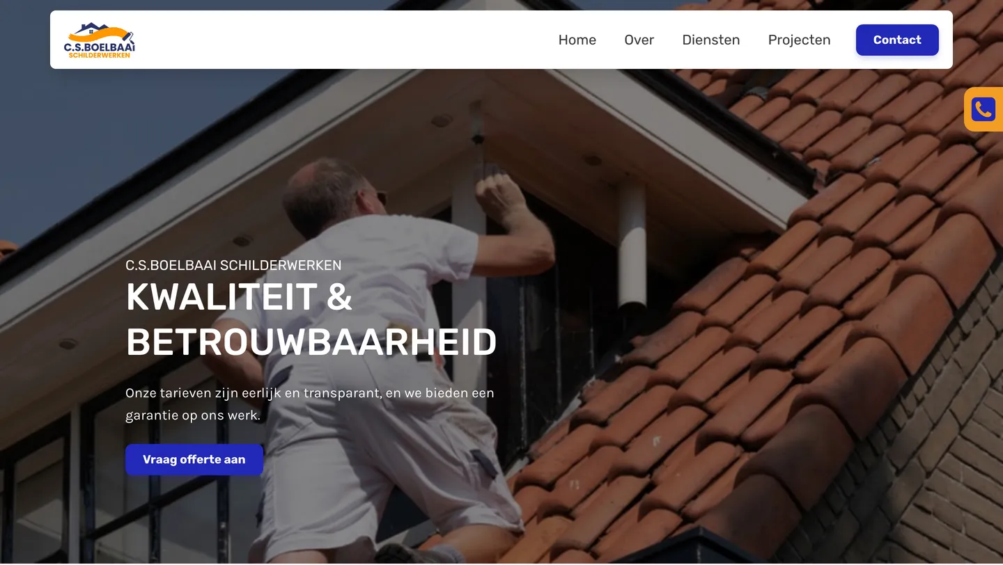 Homepage van de website van CSB Schilderwerken